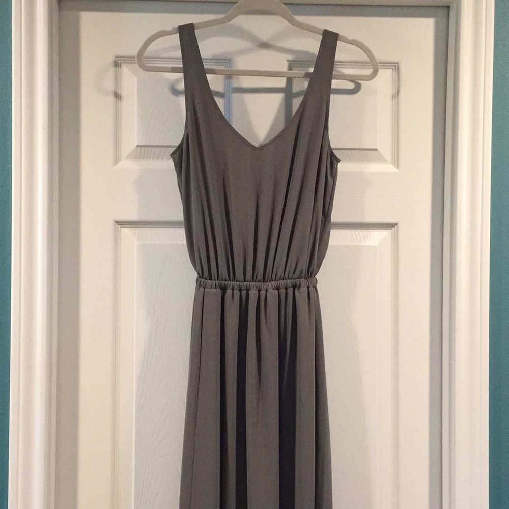 Light Grey Floor Length Bridesmaid Dress